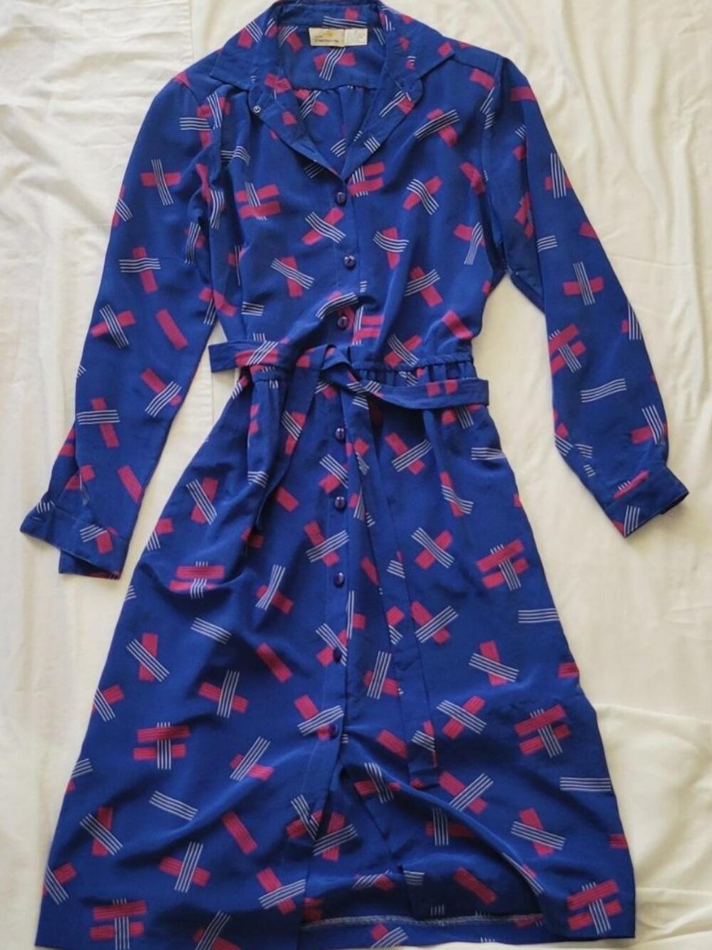 Liz Claiborne Vintage Red & Blue Shirtdress